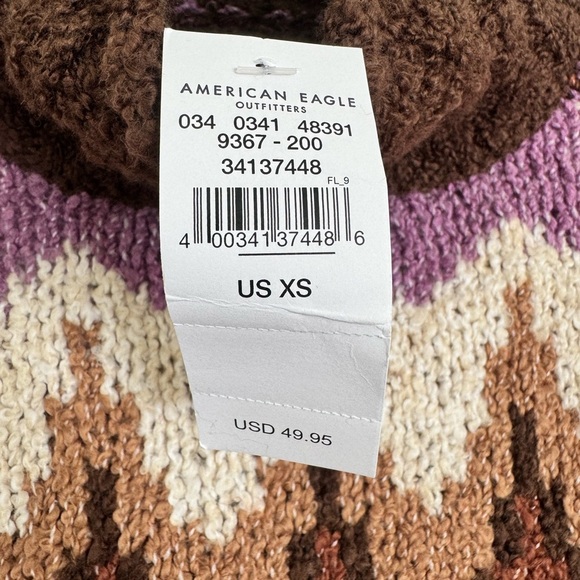 AE Fair Isle Mock Neck Sweater NWT  Size XS $50 - Picture 4 of 9